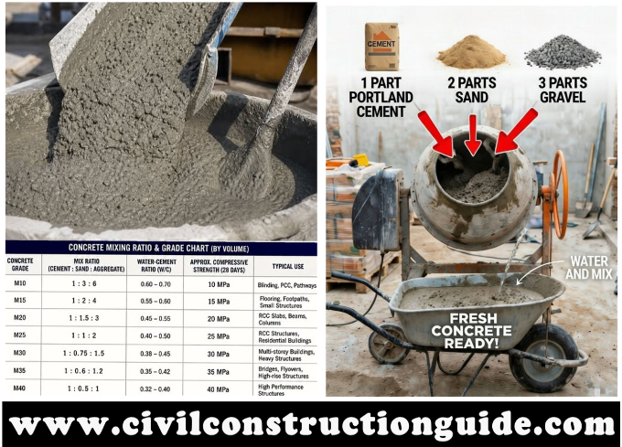 Different Ratio of PCC concrete