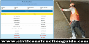 Plaster Work Calculator (Cement, Sand, Labour & Cost Estimation)