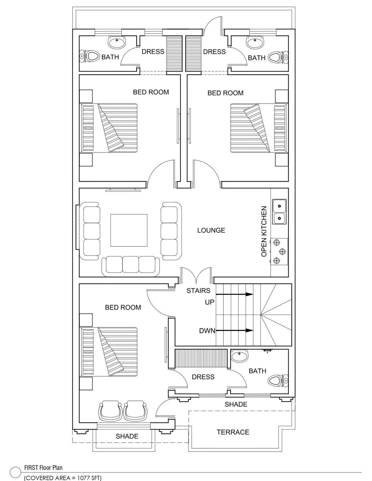 5 Marla First Floor Plan - Complete Layout