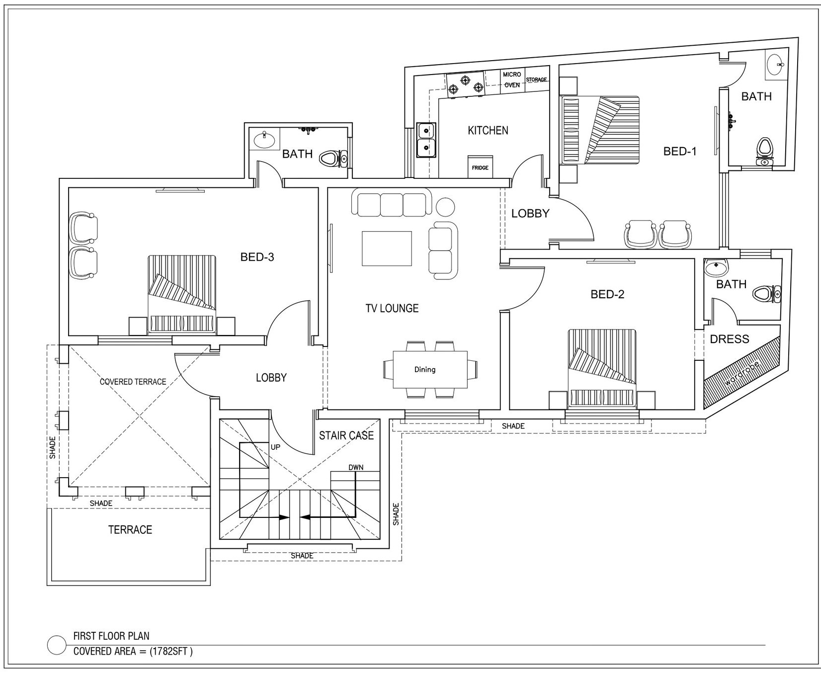 7 Marla First Floor Plan - Complete Layout