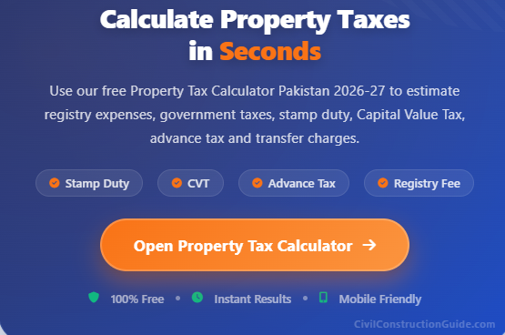 Calculate Property Tax Calculation in seconds using the free Tax Calculators with Civil Construction Guide