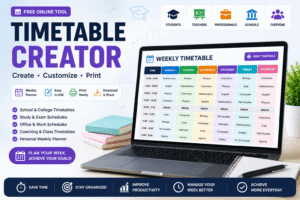 Free Timetable Creator | Create, Customize & Print Weekly Timetables Online