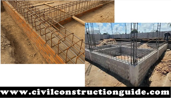 RCC plinth beam construction detail for residential building in Pakistan