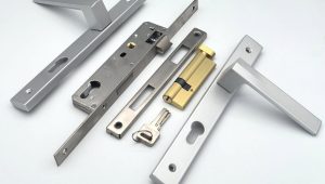 Door hardware includes locks, handles, hinges, and accessories required for door operation.