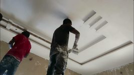 Plaster of Paris is used to create decorative ceiling designs, mouldings, and cornices.
